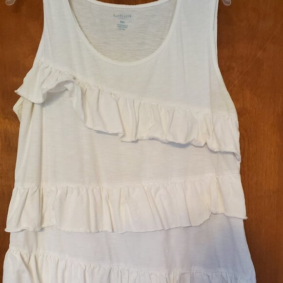 White Ruffled Tank top XXL - Picture 1 of 2